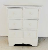 A PAINTED 6 DRAWER CHEST.