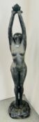 RESIN NUDE GARDEN ORNAMENT, HEIGHT 164CM, BASE A/F.