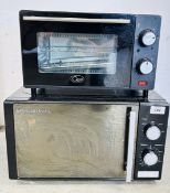 A RUSSELL HOBBS 20L MANUAL MICROWAVE OVEN MODEL: RHM2060B + A QUEST TABLE TOP OVEN MODEL: 35409 -