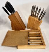 STELLAR KNIFE BLOCK + A FURTHER JEAN-PATRIQUE EXAMPLE + A BOXED JEAN-PATRIQUE 6 PIECE FORK SET.