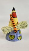 A LORNA BAILEY LIMITED EDITION 136/250 DRAGON FLY SUGAR SIFTER, BEARING SIGNATURE, H 13CM.