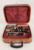 CORTON CLARINET IN LEATHER CASE.