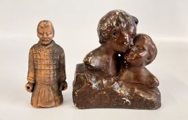 A VINTAGE FRENCH PLASTER ADVERTISING SCULPTURE MARKED 