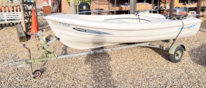 A TEXAS 360B FIBRE GLASS ROWING AND MOTOR BOAT, 3.