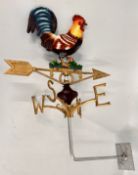 (R) COCK WEATHER VANE WALL MOUNT.
