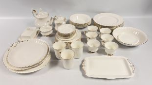 A PART SERVICE OF ROYAL ALBERT - VAL D'OT BONE CHINA TABLE WARE TO INCLUDE TEA WARE,