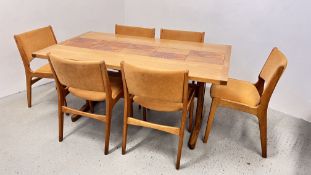 A DANISH RECTANGULAR OAK DINING TABLE, THE UNDERSIDE STAMPED MADE IN DENMARK AM46,