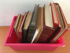 STAMPS: BOX WITH COLLECTIONS IN ELEVEN VOLUMES AND ON STOCKCARDS, GB WITH WILDINGS,