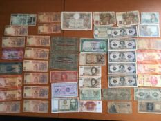 BANKNOTES: PACKET OF MAINLY WELL CIRCULATED OVERSEAS NOTES INCLUDING ECUADOR, INDIA, SRI LANKA,