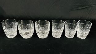 A SET OF 4 WATERFORD CRYSTAL COLLEEN PATTERN FLAT BOTTOM GLASSES, H 9.5CM X DIAM 6.