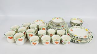 A QUANTITY OF JOHNSON BROTHERS TEA AND DINNER WARE APPROX 55 PIECES.