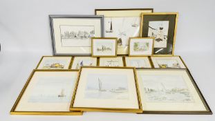 A GROUP OF 13 ORIGINAL ART WORKS BEARING SIGNATURE JAMES M.