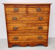 A SATIN BIRCH FIVE DRAWER CHEST.