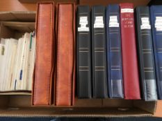 STAMPS: BOX WITH GB MAINLY QE2 MINT AND USED IN EIGHT VOLUMES,