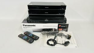 PANASONIC HDD & DVD RECORDER DMR EX77 + TWO PANASONIC FREEVIEW PLAY RECORDERS DMR-PWT550 & DMR-EX97,