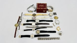 A GROUP OF ASSORTED MODERN & VINTAGE WRIST WATCHES TO INCLUDE EXAMPLES MARKED ROAMER,