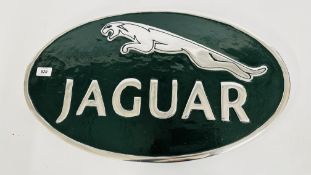 (R) LARGE ALUMINIUM JAGUAR PLAQUE, W 60CM.