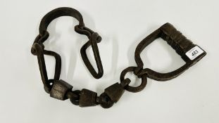 PAIR OF C19TH MANACLES.