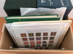 STAMPS: BOX WITH GB IN ALBUMS, ON STOCKCARDS AND LOOSE, MINT WILDINGS, KG6 DEFINITIVES IN BAG,