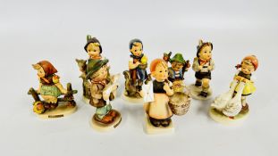 A COLLECTION OF 8 VARIOUS GOEBEL CABINET ORNAMENTS TO INCLUDE THE LOST SHEEP,