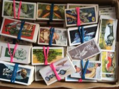 CIGARETTE AND TRADE CARDS: BOX WITH MIXED IN ALBUMS AND LOOSE, NORWICH CITY C1960 SIGNED TEAM PHOTO,