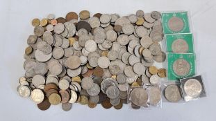 BOX OF ASSORTED ENGLISH COINAGE.