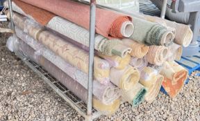 LARGE QUANTITY PART ROLLS OF UPHOLSTERY MATERIAL.