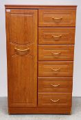 ALSTONS CHERRYWOOD FINISH COMBINATION WARDROBE, W 83CM, D 52CM, H 140CM.