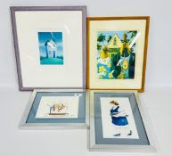 A GROUP OF ART WORK TO INCLUDE FANNY BILODEAU SIGNED PRINT,