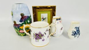 A GILT FRAMED AND MOUNTED HAND PAINTED PORCELAIN PANEL MARKED LIMOGES,