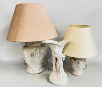 A MODERN CERAMIC VASE, COLUMN IN THE FORM OF A STANDING LADY,