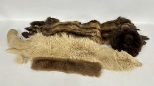 A GROUP OF FUR ITEMS TO INCLUDE FOX STOLES AND HAT ETC.