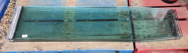 3 SECTIONS OF TOUGHENED GLASS EACH L 130CM, W 30CM.