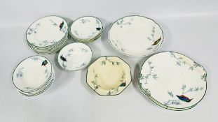 23 ROYAL DOULTON KINGFISHER PATTERN SET PIECE.