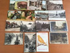POSTCARDS: MIXED LOT, ALL NORFOLK WITH NORWICH 1912 FLOODS, SEXTON'S FIRE RP (CREASES), BROADS,