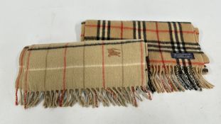 TWO CLASSIC BURBERRY SCARVES.