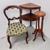 A REPRODUCTION JARDINIERE STAND WITH UNDER TIER H 75CM,