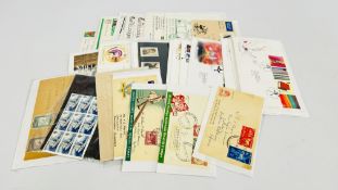 A GROUP OF ASSORTED FIRST DAY COVERS AND STAMPS ETC.