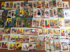POSTCARDS: POST WW2 COMIC TYPES, ARTISTS INCLUDE PEDRO, McGILL, TAYLOR ETC. (84).