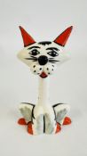 A LORNA BAILEY CAT ORNAMENT BEARING SIGNATURE, H 14CM.