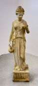 A LARGE CLASSICAL STANDING FIGURE OF FEMALE, H 160CM.