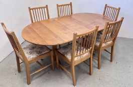 SOLID OAK EXTENDING DINING TABLE, W 143CM NOT EXTENDED,
