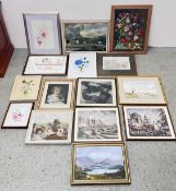 A BOX OF ASSORTED ART WORKS,