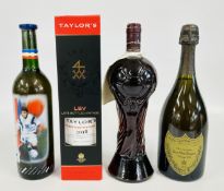 4 BOTTLES OF ALCOHOL TO INCLUDE 1995 MOET CHANDON, 2018 TAYLORS PORT, FRANCE 98 BORDEAUX, ETC.