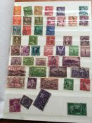 STAMPS: COLLECTION IN THREE VOLUMES AND FOUR FOLDERS USA, THEMATICS ETC.