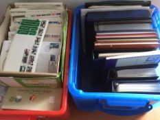 STAMPS: TWO BOXES WITH THE BALANCE OF A COLLECTION IN BINDERS, STOCKBOOKS, ENVELOPES AND LOOSE,