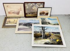 A GROUP OF FRAMED PRINTS TO INCLUDE 3 X ROWLAND HILDER EXAMPLES.