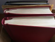 STAMPS: BOX WITH A GENERAL COLLECTION IN FOUR ALBUMS, GB, NEW ZEALAND, KUT.