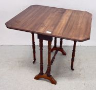 ANTIQUE MAHOGANY SUTHERLAND STYLE TABLE, H 63CM.