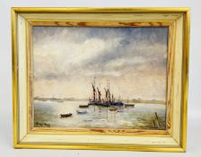 A FRAMED OIL ON BOARD TITLED 